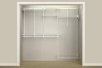 ClosetMaid ShelfTrack Wire Closet Organizer System, Adjustable from 5 to 8 Ft., with Shelves, Clothes Rods, Shoe Shelf, Hardware, Durable Steel, White