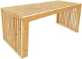 Versatile Wooden Slatted Bench - Sleek Modern Design for Dining, Entryway, Bedroom - Indoor Use with Storage Capability for Home, Kitchen, Bathroom & Beyond (Natural)