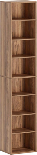 IRONCK Tall Narrow Bookshelf 8 Tiers, Compact Corner Bookcase, Floor Standing Display Storage Shelves 71 in Tall, Easy to Match for Living Room, Office, Study, Bedroom