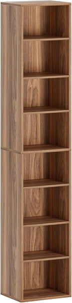 IRONCK Tall Narrow Bookshelf 8 Tiers, Compact Corner Bookcase, Floor Standing Display Storage Shelves 71 in Tall, Easy to Match for Living Room, Office, Study, Bedroom