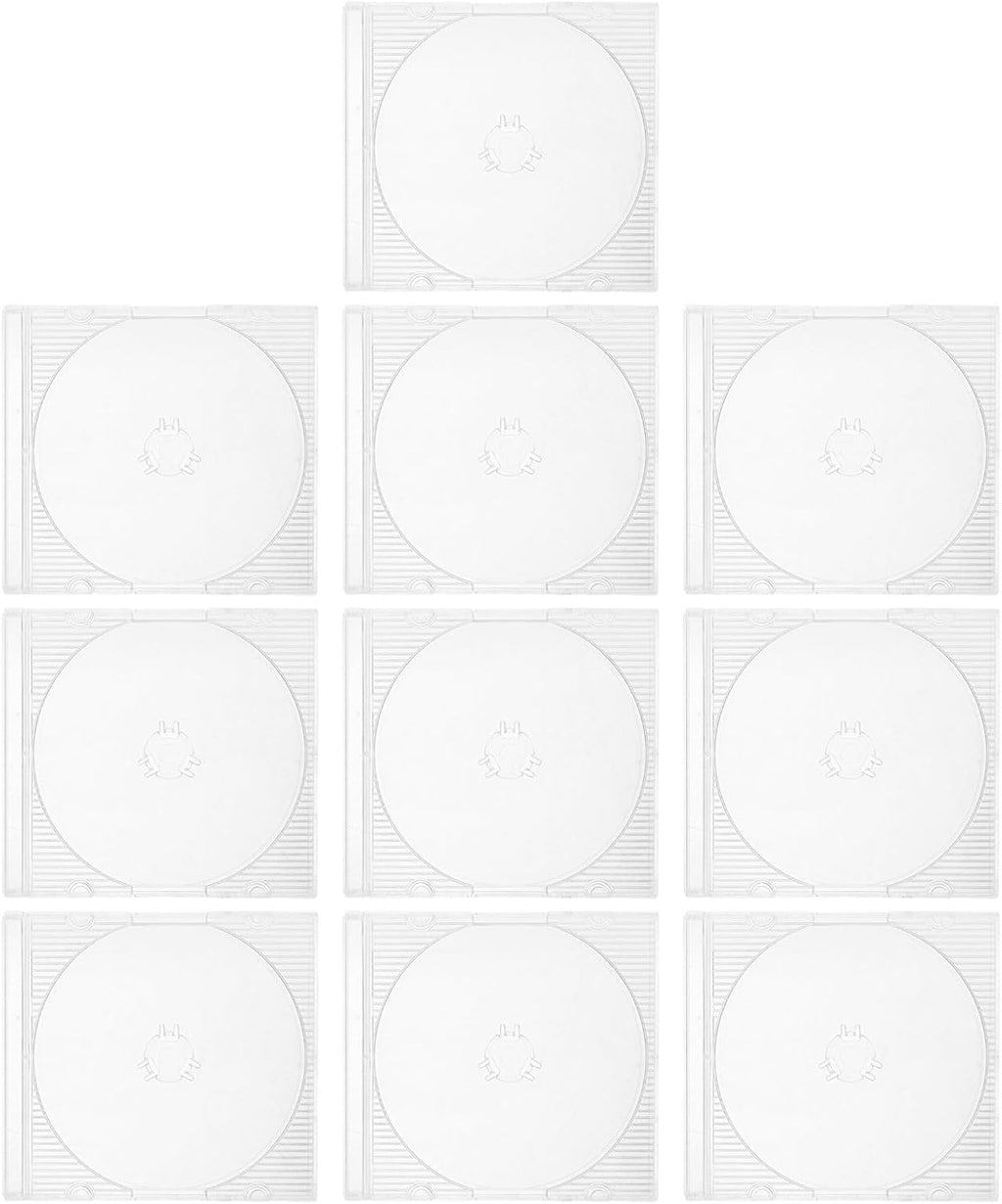 COLLBATH 10pcs Mini CD Jewel Case - Empty 8 cm/ 3 Inch Music CD Cases - Small Clear Disc Storage Box - Replacement Protective Organizer for Single Album