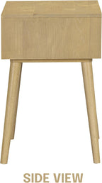 NTC Zoe Solid Wood Nightstand, Mid Century Modern Side Table Bedroom, Bedside Furniture, Night Stand, End Table, Easy Assembly - Sand