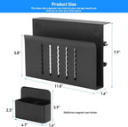 MAXECHO Desk Side Storage, Under Desk Laptop Mount, Table Side Hanging File Organizer, No Drill Clamp On Cable Management Tray, Laptop Holder with Magnetic Pen Holder for Office and Home, Load 22 Lbs