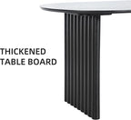 Casaphoria Wood Kitchen Table Set with 4 Chairs, 67" Dining Kitchen Table & Chairs Set for 4-6, Modern Farmhouse Oval Dining Table for Living Room, Easy Assembly, Black