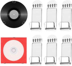 6pcs Vinyl Record Display Stand, Clear Acrylic Record Wall Mount Holder Self-Adhesive Album Storage Rack No Drill CD Card Hanger for LP Cover Home Decoration Music Lovers