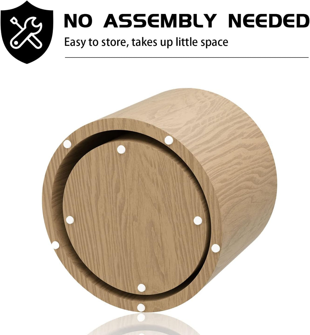WILLIAMSPACE Nesting Coffee Table Set of 2, Round Wooden Coffee Tables Modern...
