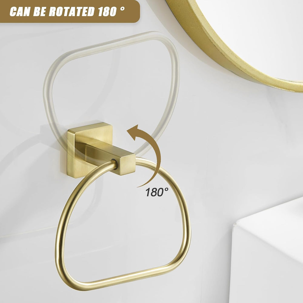 Leyden Gold Toilet Paper Holder Hand Towel Holder, Brushed Brass Toilet Roll ...