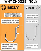 INCLY 1/4" Pegboard Hooks Set for Hanging, 206PCS Heavy Duty Peg Board Hooks & Hangers Only Fit 1/4 Inch Pegboard for Tools Crafts Assortment Garage Organizer Attachment Peg Board Accessories