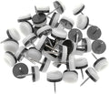ALIMITOPIA 40pcs Furniture Glide Nail-in Thickened Nylon Chair Glide Slider Furniture Pad Floor Protector for Wooden Furniture Chair Tables Leg Feet(Φ24mm or 0.95";White)