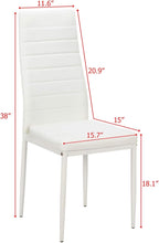 Karl home White Dining Chair Set of 6, Leather Dining Chairs with Curved Back & Foot Cap Protection for Dining Kitchen Living Room, 300lbs Capacity