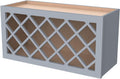 Solid Wood RTA Wine Bottle Rack Wall Cabinet with Lattice Panels Wine Holder Wine Storage Cabinet for Bar, Pantry, Wine Cellar Basement Countertop Mocha (Gray, 30”W × 12”D × 15”H), Sk-grey
