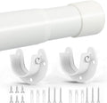 Closet Rod, 17 to 97Inch Closet Rods for Hanging Clothes, Heavy Duty Adjustable Closet Hanging Rod Bar White Closet Poles for Wardrobes, Closet, Bathroom, Windows,1.3 Inch Diameter