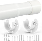 Closet Rod, 17 to 97Inch Closet Rods for Hanging Clothes, Heavy Duty Adjustable Closet Hanging Rod Bar White Closet Poles for Wardrobes, Closet, Bathroom, Windows,1.3 Inch Diameter