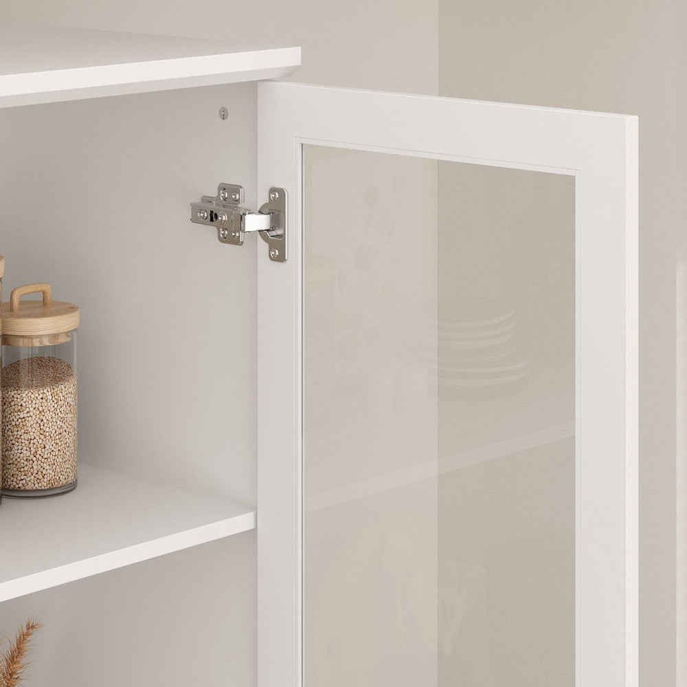 MOUMON Pantry Cabinet Kitchen Storage Cabinet with Glass Doors, Kitchen Pantr...