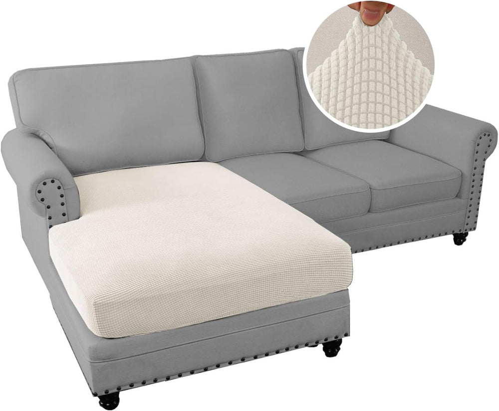 H.VERSAILTEX Sectional Couch Covers 1 Piece Chaise Slipcover L Shape Separate...