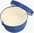 Sarah's Hat Boxes Classic Royal Hat Box – 12.75" x 6.5" (Dia. x Ht.) Handmade in USA – Odorless Non-Toxic Adhesive, Cording Handle – Premium Storage for Hats & Accessories
