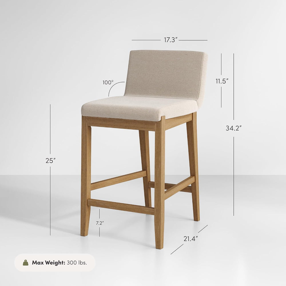 Nathan James Gracie Modern Counter Height Bar Stool with Back, Counter Stool ...