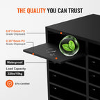 VEVOR Literature Organizers, 12 Compartments Office Mailbox with Adjustable Shelves，Wood Literature sorter 20.4x12x16.1 inches for Office, Home, Classroom, Mailrooms Organization, EPA Certified Black