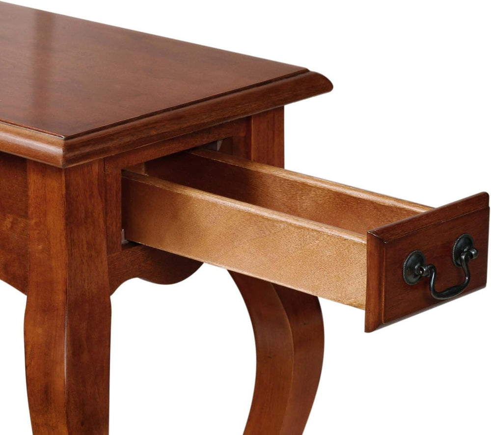 HomeStock Side Table with Drawer & Shelf, French Country Style Accent Table
