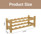 2 Tiers Bamboo Wine Rack Countertop Wine Display Stand Wine Storage Shelf Wine Bottle Holder