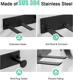 Hair Dryer Holder Wall Mount Matte Black Hair Dryer Holder for Bathroom Cabinet SUS 304 Stainless Steel Blow Dryer Holder Compatible with Dyson Hair Dryers
