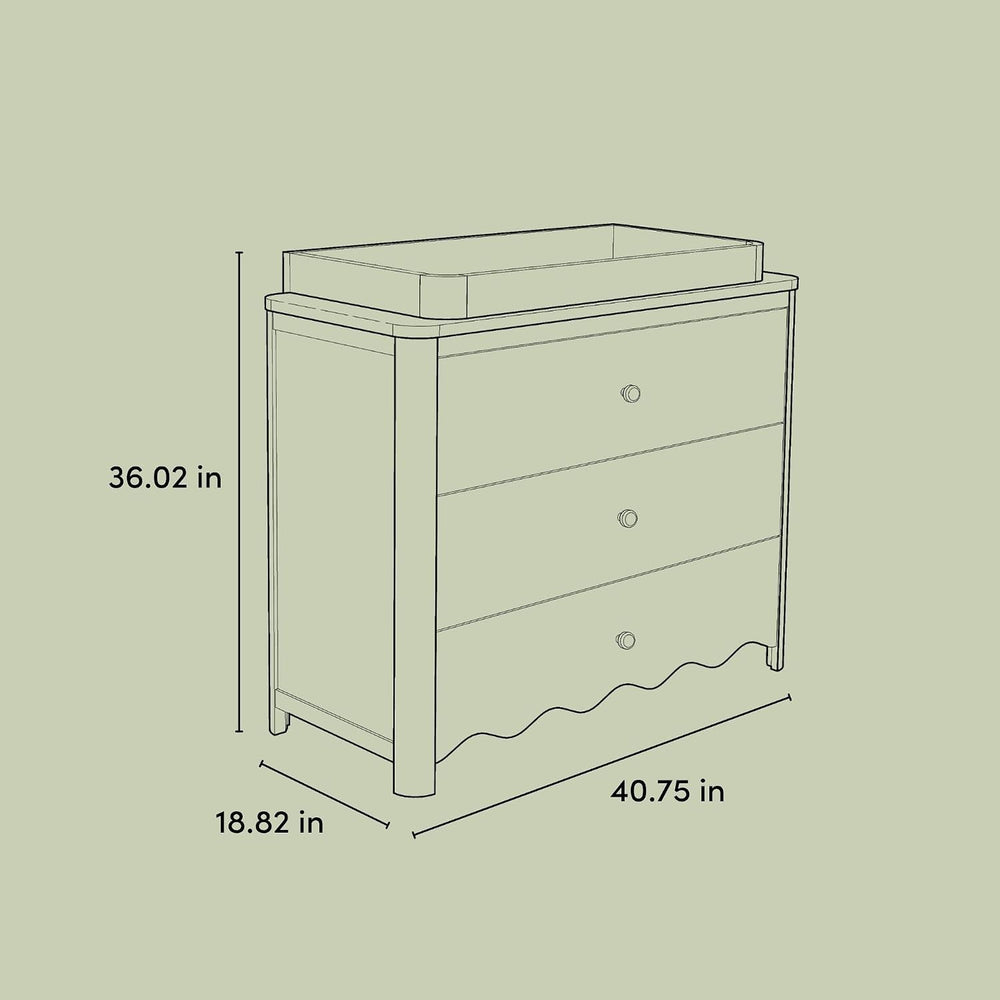 Storkcraft Casablanca 3 Drawer Chest with Changing Topper, Frosted Oat