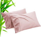 TELUS Pink Pillow Cases Queen Size 2 Pack, Bamboo Rayon Cooling Pillowcases with Envelope Closure, Cool Breathable Pillow Cover for Hot Sleepers & Night Sweats, 20x30 inch