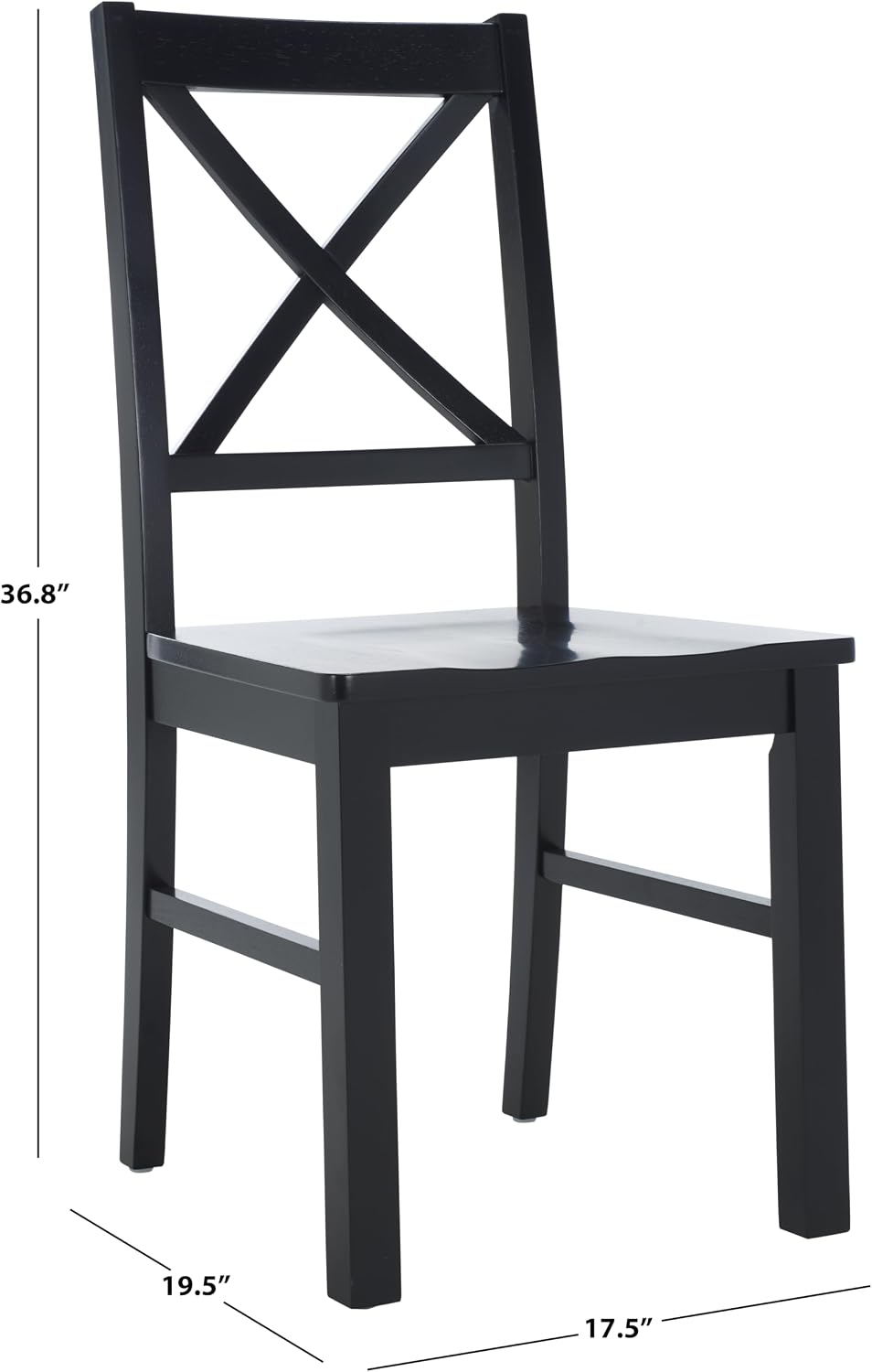 SAFAVIEH Home Collection Akash Farmhouse Black Dining Chair Set of 2