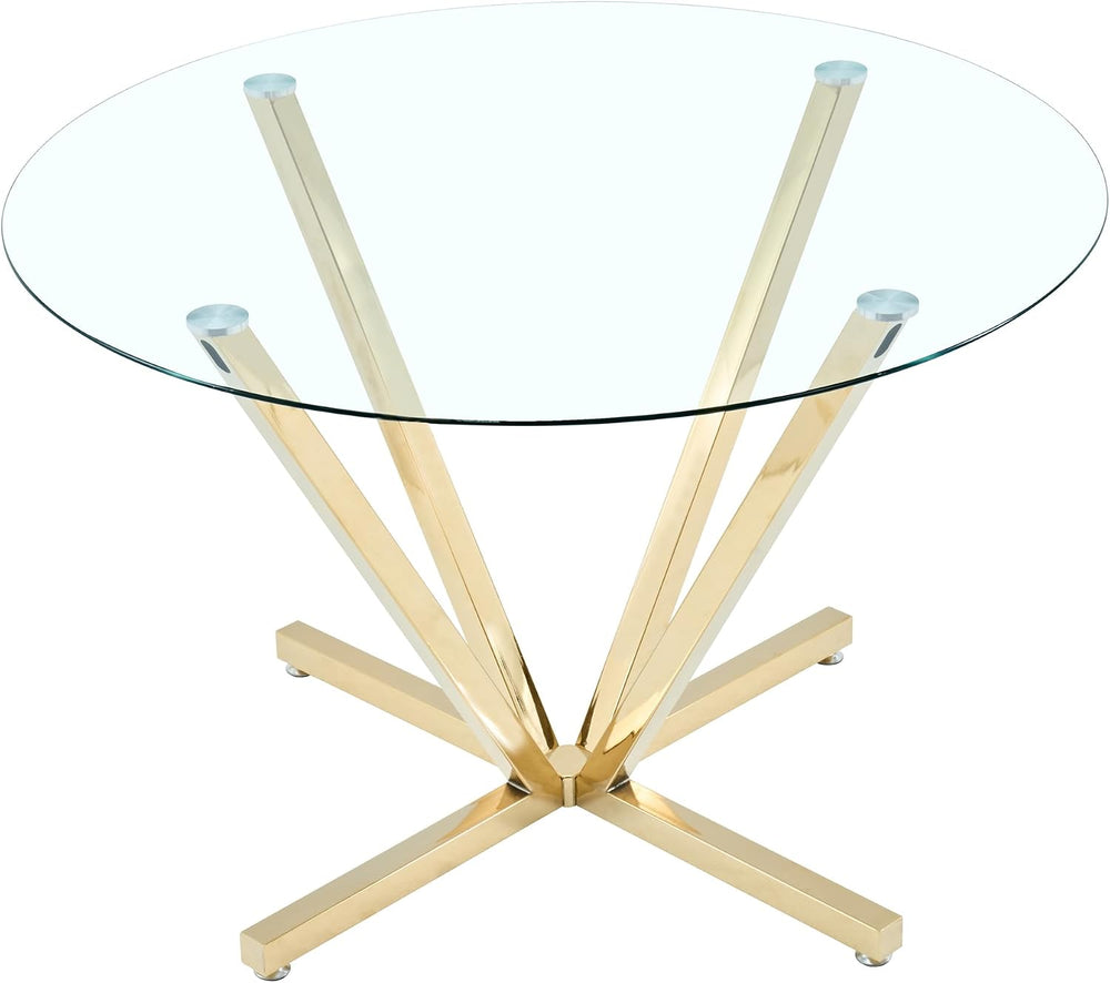 HomVent Round Dining Table, 45.2" Glass Dining Room Table for 4-6, Glass...
