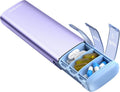 Vaydeer Metal Travel Pill Organizer – Compact Weekly Pill Box for Daily Medication – Portable Small Pill Case for Vitamins, Pills & Supplements (Purple)