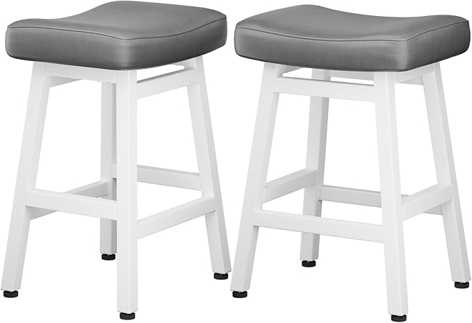 Counter Height Bar Stools Set of 2, 24 Inch Barstools for Kitchen Counter, Ki...