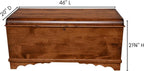 Rustic Red Door Co. Cedar Hope Chest with Waterfall Top, Amish Made Wooden Storage Trunk Box for Bedroom, Blanket, Clothes, Anti-Slam Hinges and Lock, 46", Brown Maple Wood, Asbury Stain