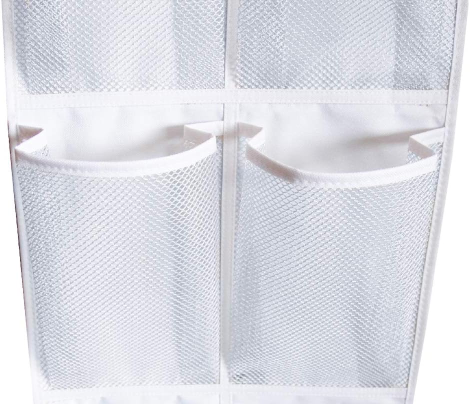 MISSLO Heavy Duty Over The Door Storage with 12 Mesh Pockets (White)
