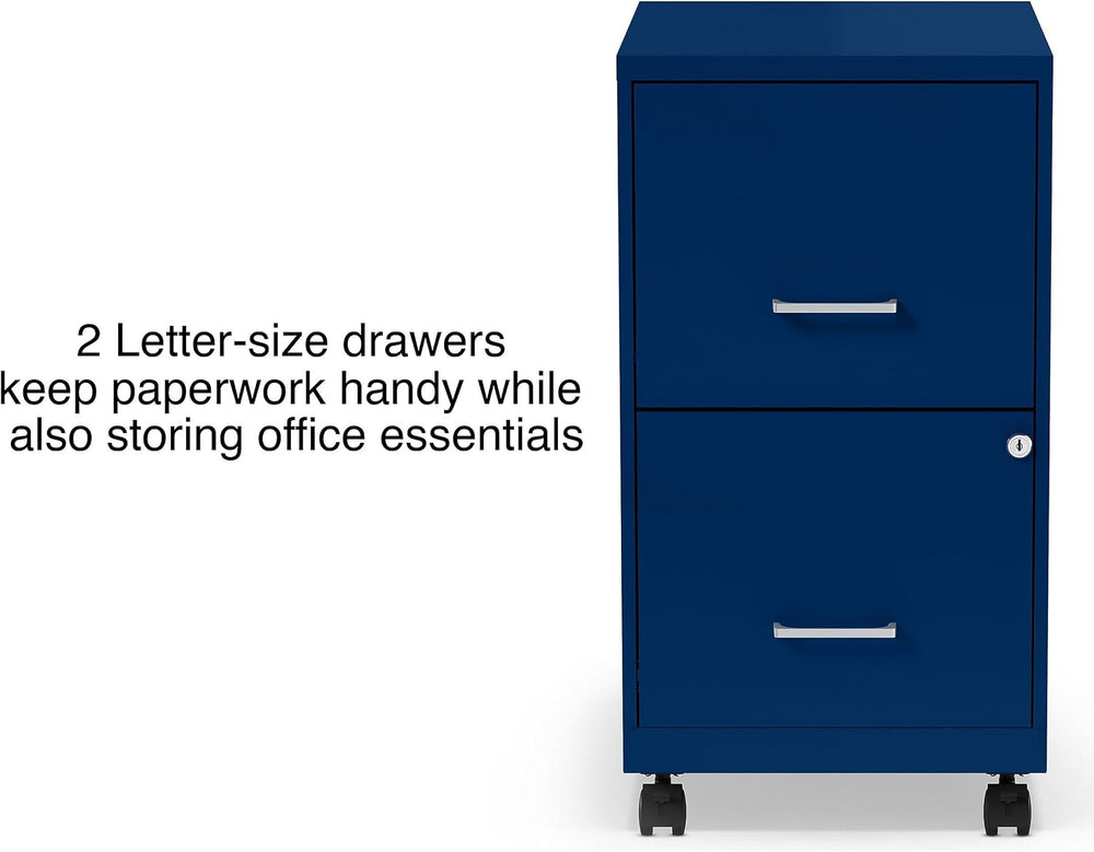 Staples 2-Drawer Vertical File Cabinet, Letter Size, Lockable, Blue | Mobile ...