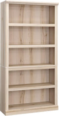 Sauder 5 Tier Book Shelf Wooden Bookcase Multipurpose Bookshelf for Home Office, Living Room, in Pacific Maple