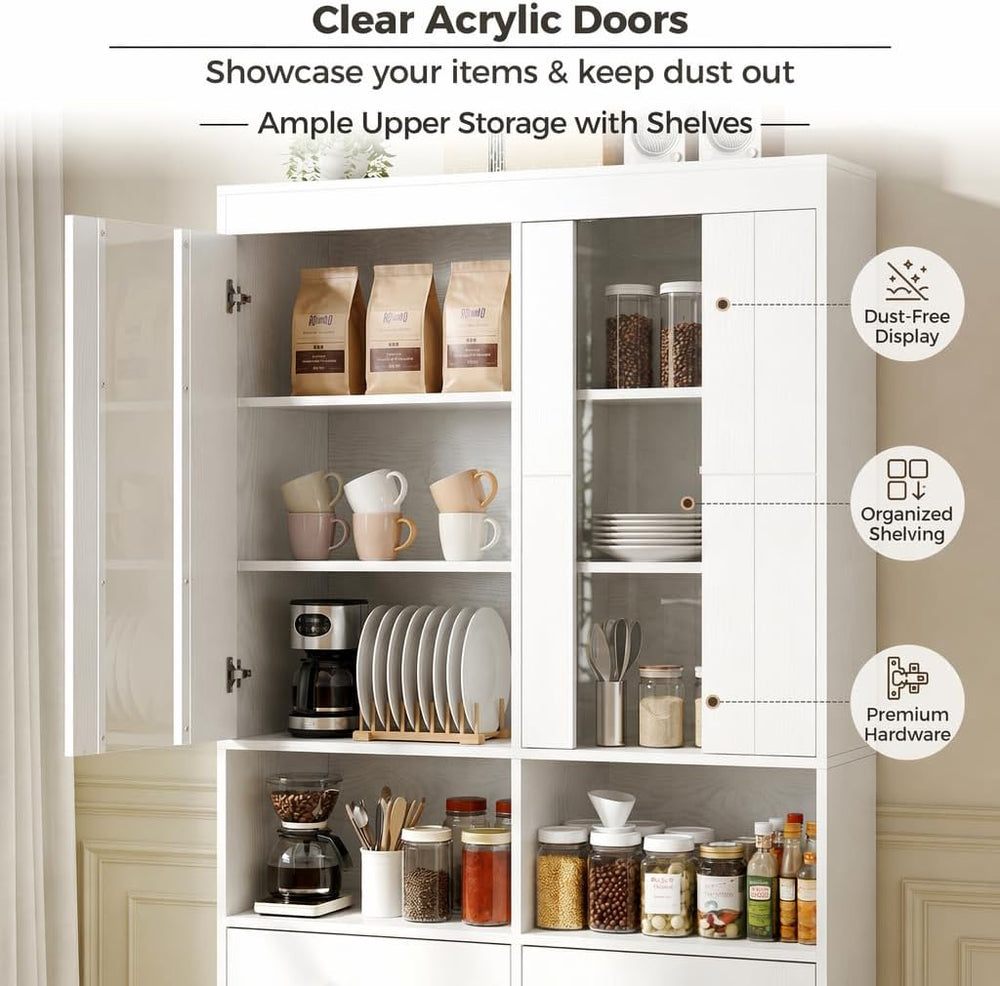 IRONCK Kitchen Pantry Cabinet, 70.7 Inch Tall Pantries, Pantry Cabinet with A...