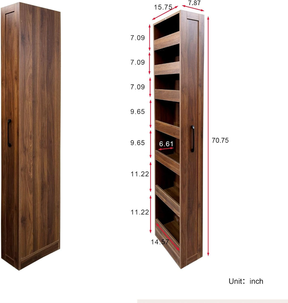 70.75" Slim Pull Out Pantry Cabinet, 7 Tier Narrow Storage Cart | Seven ...