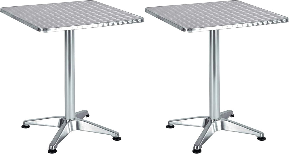 BTEXPERT Set of 2, Indoor Outdoor 23.75" Square Restaurant Table for Pat...