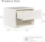 Floating Nightstands with Drawer Set of 2, Modern Wall Mounted Bedside Tables for Bedroom, Space Saving Storage Cabinets, Easy Install Hanging Shelf Night Stands for Small Spaces (White)
