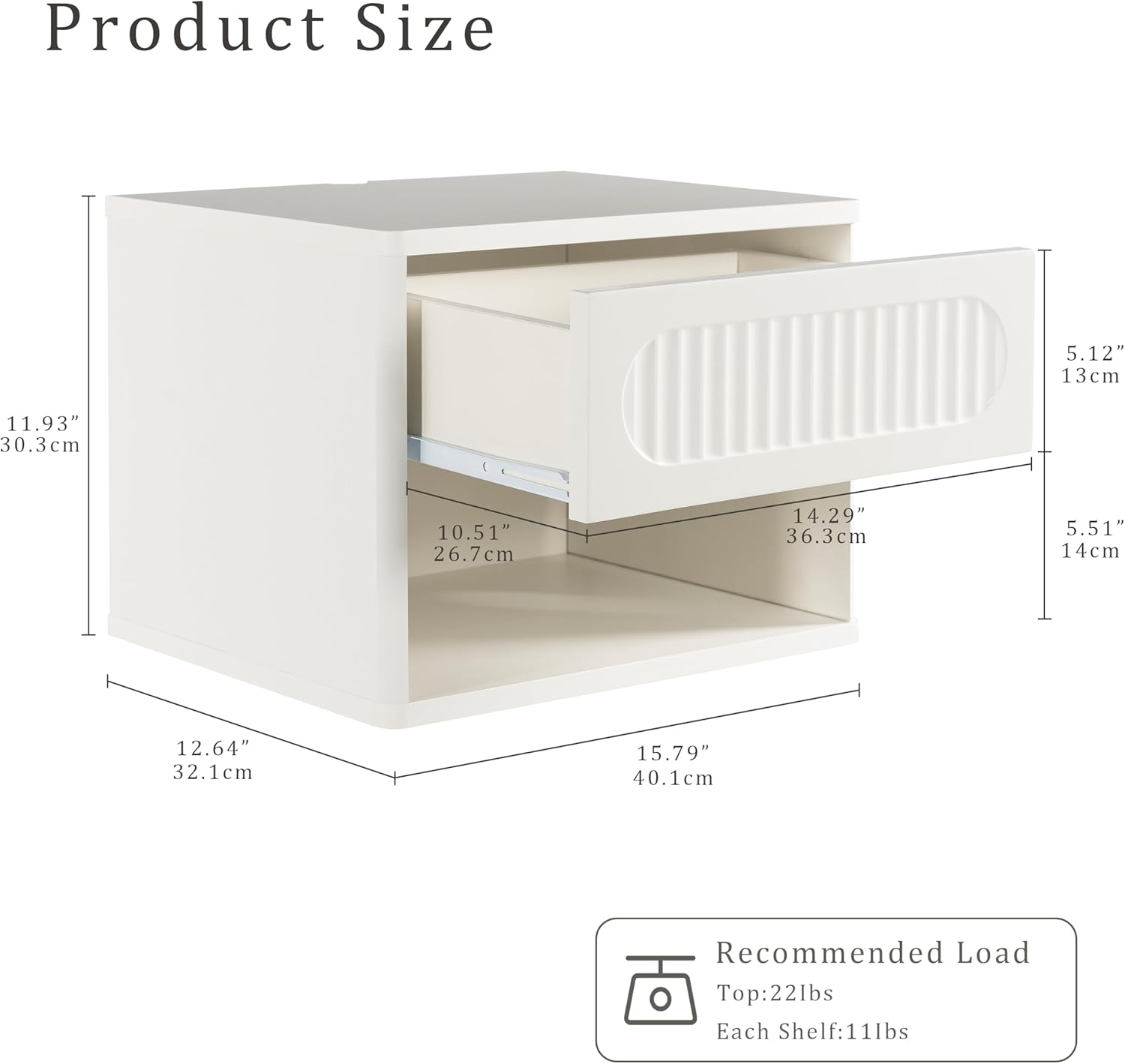 Floating Nightstands with Drawer Set of 2, Modern Wall Mounted Bedside Tables for Bedroom, Space Saving Storage Cabinets, Easy Install Hanging Shelf Night Stands for Small Spaces (White)