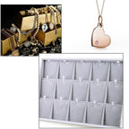 Oirlv Velvet Jewelry Organizer Trays Stackable Showcase Jewelry Display Storage Tray (15 Grids Insert)