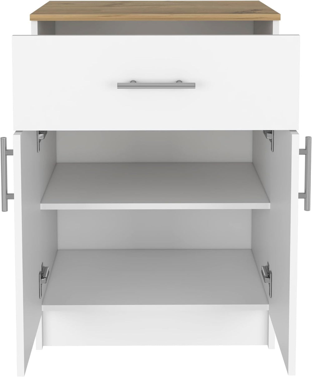 Modern Kitchen Pantry, Storage Cabinet with 1 Drawer, Particle Board, White +...