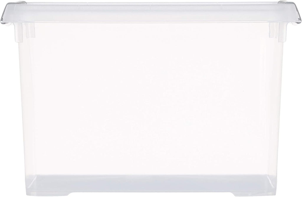 Curver Storage Box Handy Plus with lid 20L in Transparent/Silver, 40 x 29 x 25 cm