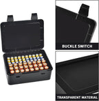 ALCYON Battery Organizer Storage Box, Garage Case Holder for 24* AA, 30* AAA Batteries (Bag Not Include Batteries Pack)-Black