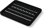 Microfiber Jewelry Display Flat Tray for Rings Earrings Necklace Bracelet, Jewelry Photograph Display Catchall Organizer Tray Dish(M,Black)