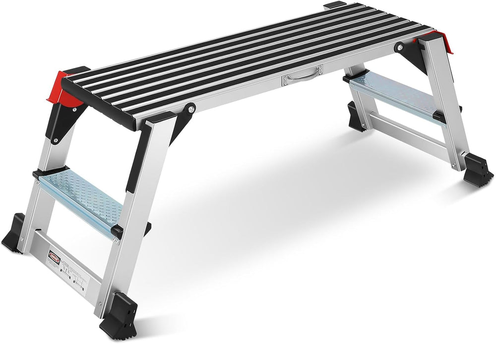 Aluminum Work Platform Step Ladder 40×12×20" Platform Non-Slip 330 LBS