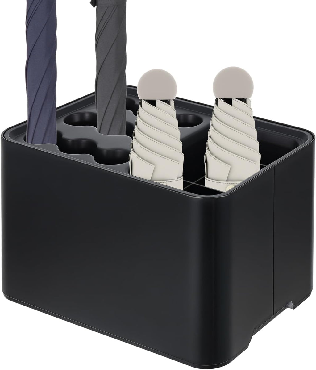 15 Umbrella Holder with Drip Tray, Umbrella Storage Indoor, Umbrellas Stand Rack Space, Saving Storage Organizer, Compact Umbrella Holder Indoor, Home Office Decor