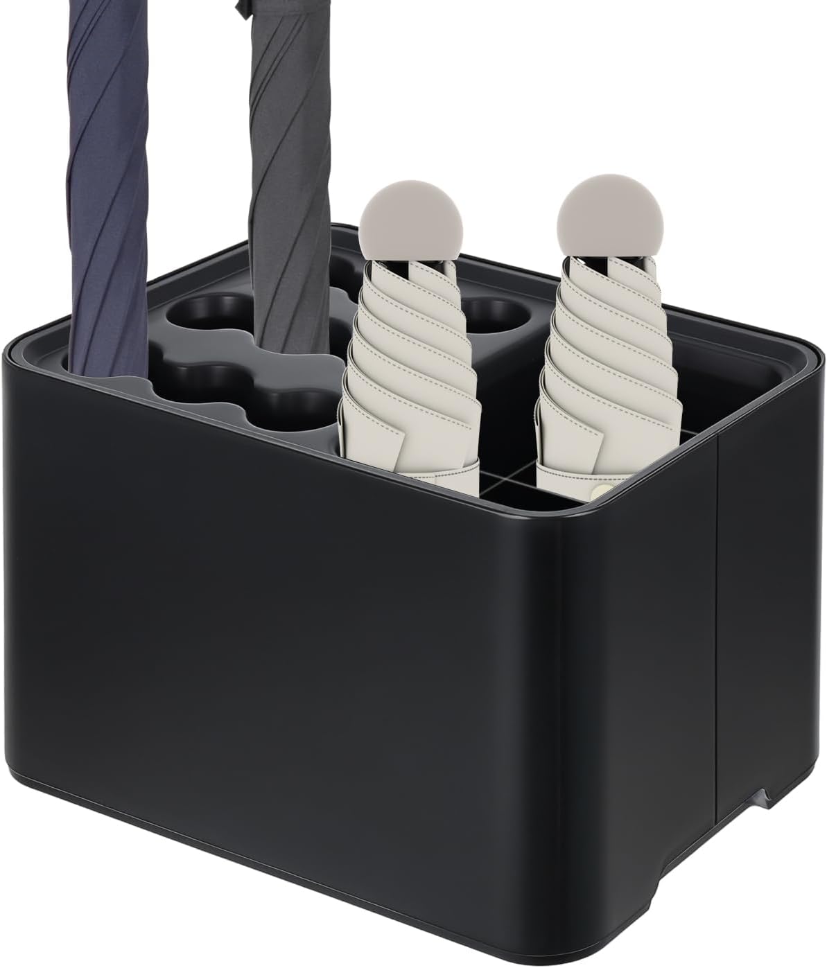 15 Umbrella Holder with Drip Tray, Umbrella Storage Indoor, Umbrellas Stand Rack Space, Saving Storage Organizer, Compact Umbrella Holder Indoor, Home Office Decor