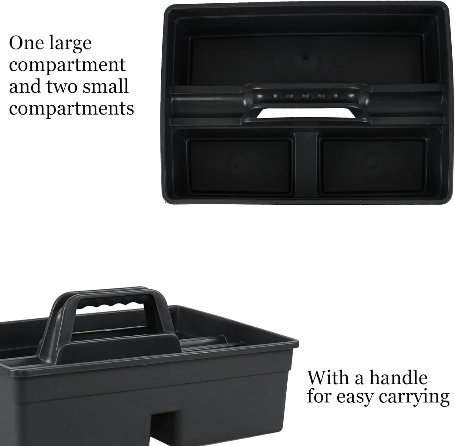 6 Packs Plastic Cleaning Caddy Organizer with Handle, 3-Compartment Portable Plastic Cleaning Caddies