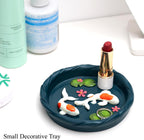 Koi Fish Ring Dish, Decorative Jewelry Tray & Key Bowl | Resin Tray, Trinket Catch-All Plate, Wedding/Engagement Ring Holder, Entryway Table Key Dish, Koi Fish Decor Gift for Women